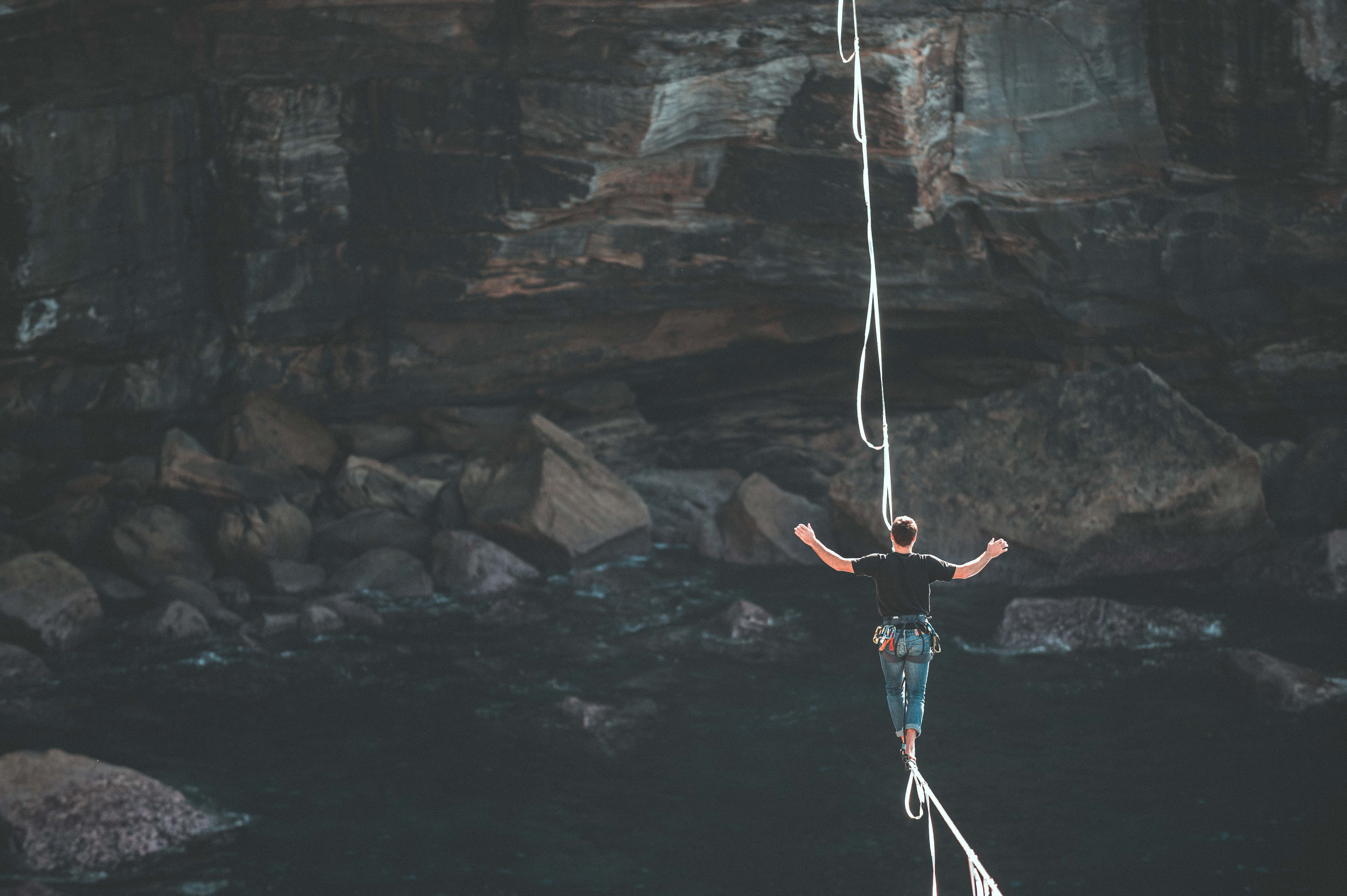 Man Walking On Tightrope Large